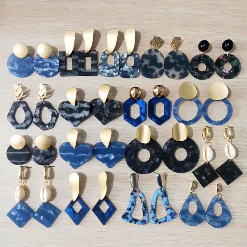 JJFOUCS 2019 модные ацетатные Висячие серьги для женщин геометрические массивные