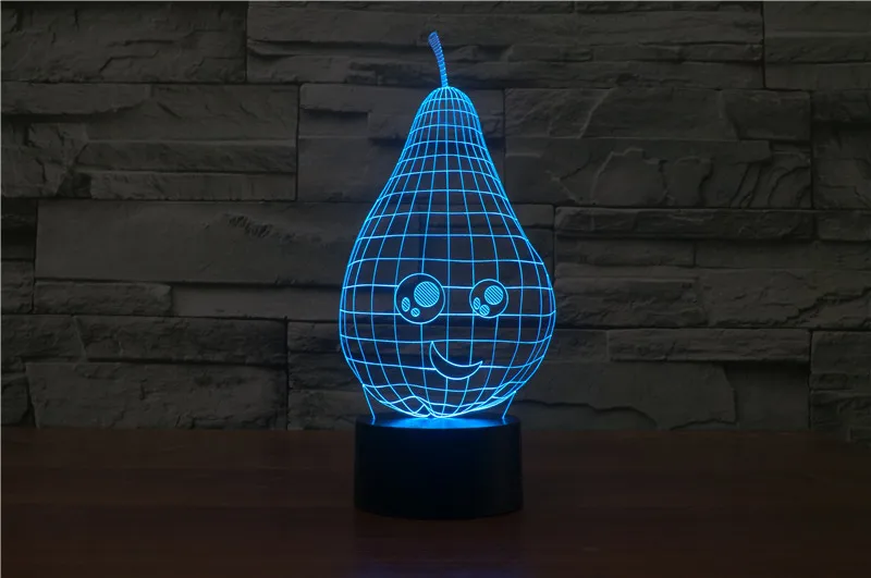 3D ночник груша USB Led Настольная лампа Милая улыбающееся лицо детское спальное