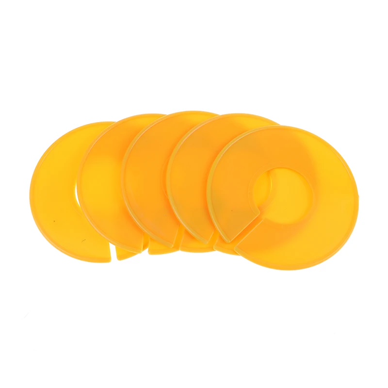 Yellow 5 пустых пластиковых круглых стоек для одежды, размер кольца, разделители, подходит для круглых или квадратных пробок, бирки для одежды, размер, маркировочное кольцо - Цвет: Yellow