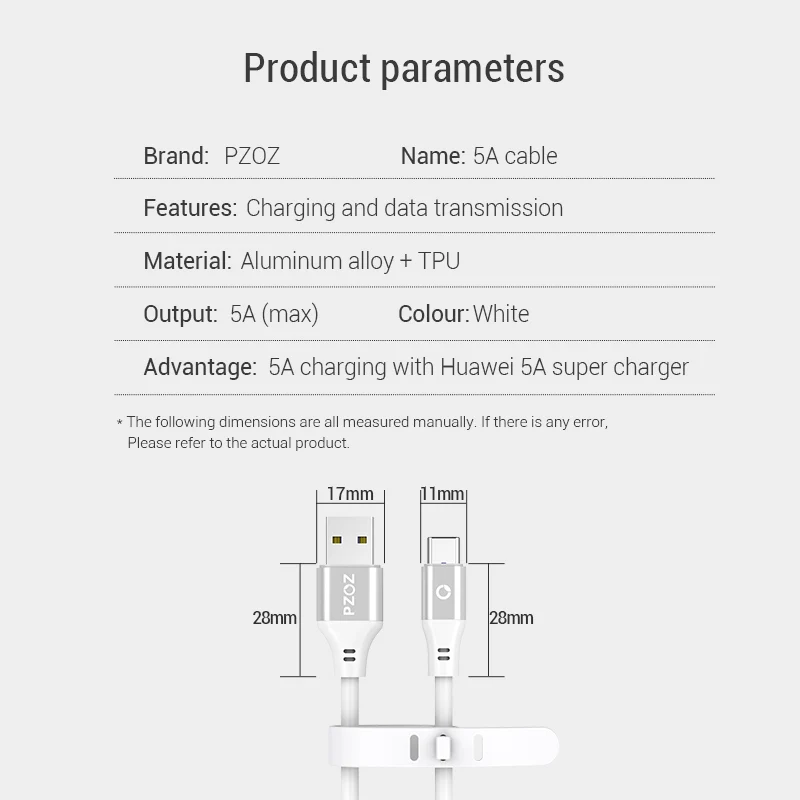 PZOZ 5A Тип usb C кабель для huawei P20 P10 P9 Коврики 20 Pro X 10 lite Honor 8X мобильного телефона