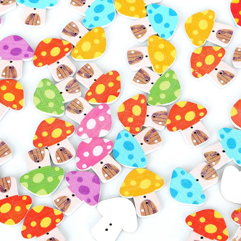 Декоративные пуговицы для шитья грибов смешанные цвета 23x26 мм 50 шт. скрапбукинга