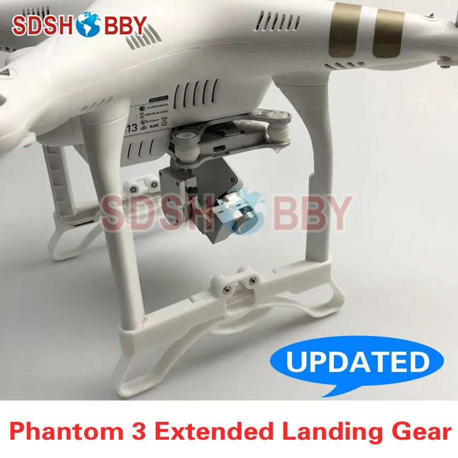 

Extended Landing Gear Updated Landing Skid Widened Lengthened Support Stabilizers for DJI Phantom 3 3D Printed Version
