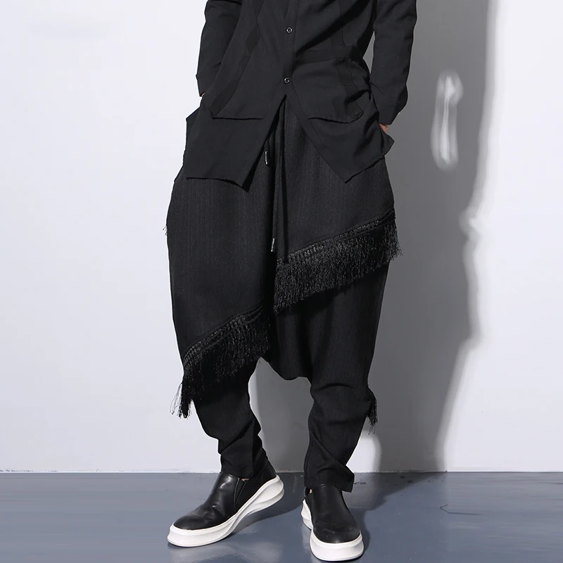 2017 новые весенние мужские Модные шаровары свободные штаны в стиле хип-хоп джинсы