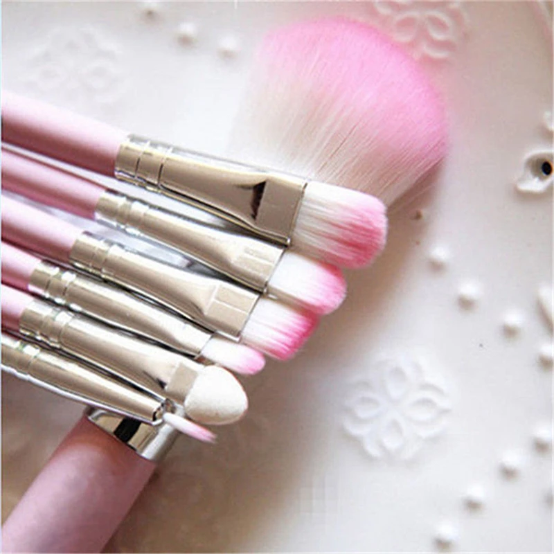 Набор розовых профессиональных кистей для макияжа 7 шт.|pink makeup brushes|makeup brushesmakeup
