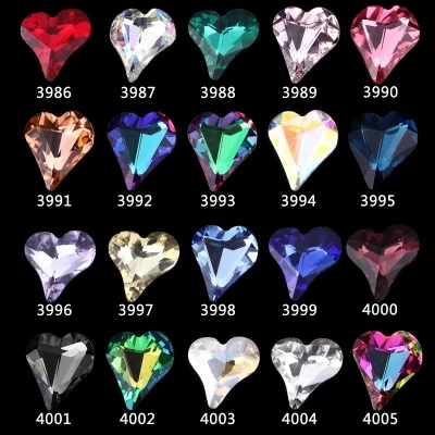 Blingbling стекло сердце 10 шт./лот 8*9 мм камень ногтей Подвески 3D ювелирные изделия