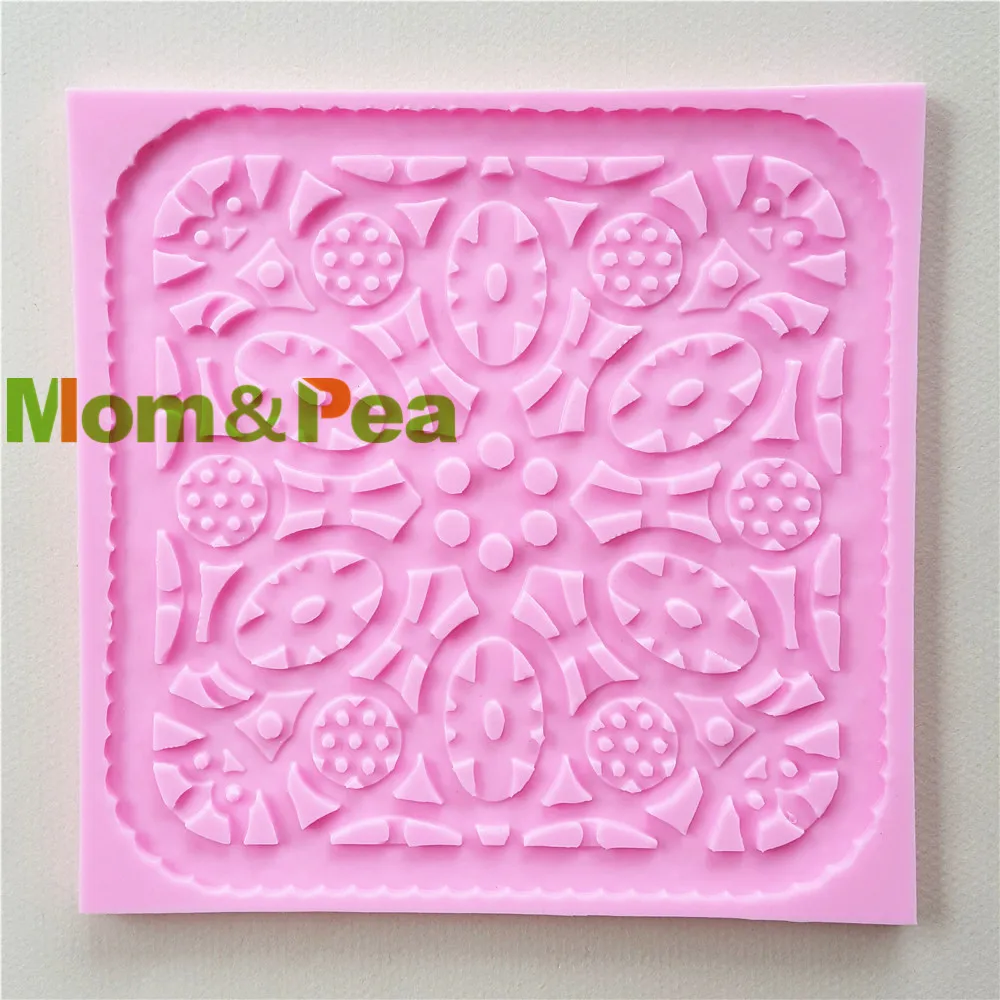 

Силиконовая форма для украшения тортов Mom & Pea, кружевная квадратная форма, форма для мастики, пищевой розовый, 1155