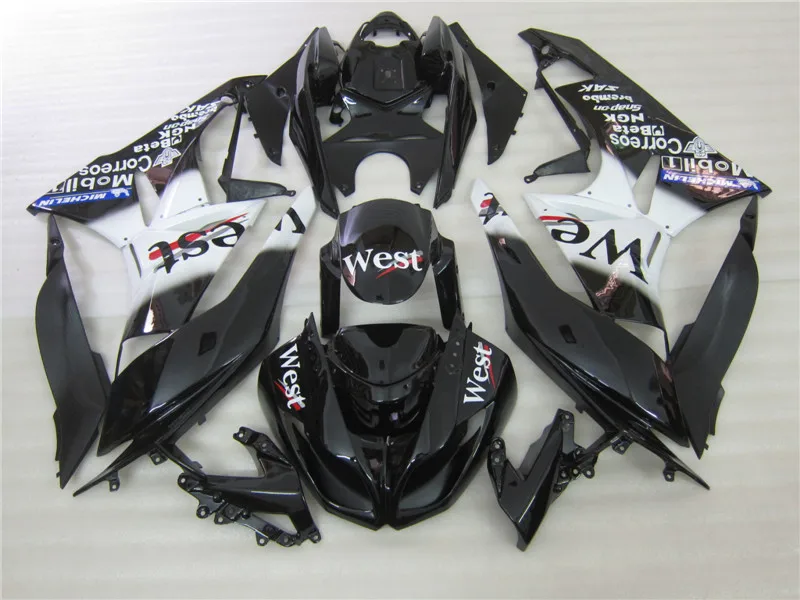 Бесплатная Настройка комплектов обтекателей для Kawasaki ZX 6R 2009 2010 2011 NINJA zx6r 09-12 Белый