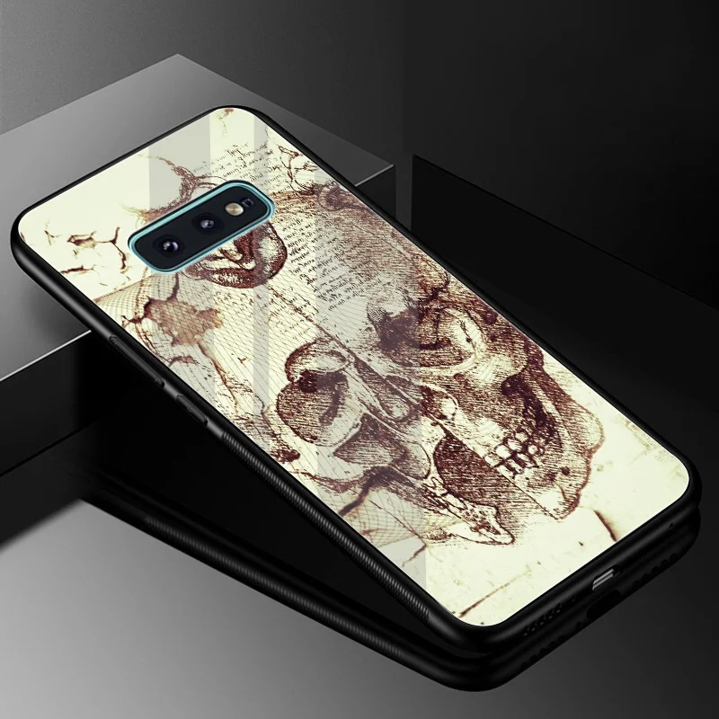 Стеклянный чехол Leonardo Da Vinci для Samsung A10 A20 A30 A40 A50 A60 A70 S7 Edge S8 S9 Plus S10 Note 8 9 | Мобильные