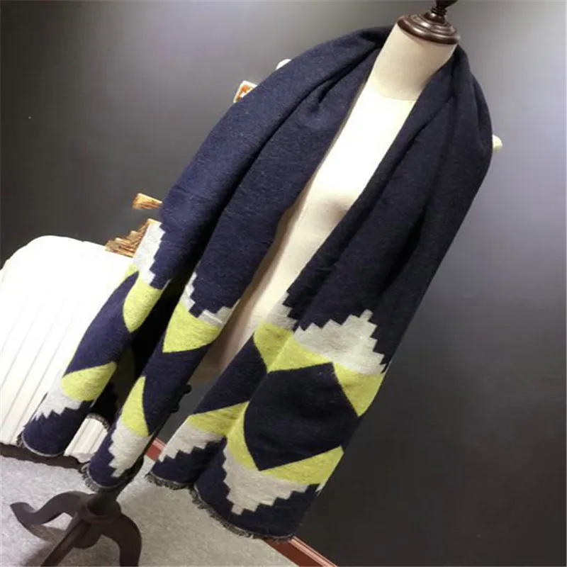 2020 модный геометрический клетчатый шарф в европейском и американском стиле