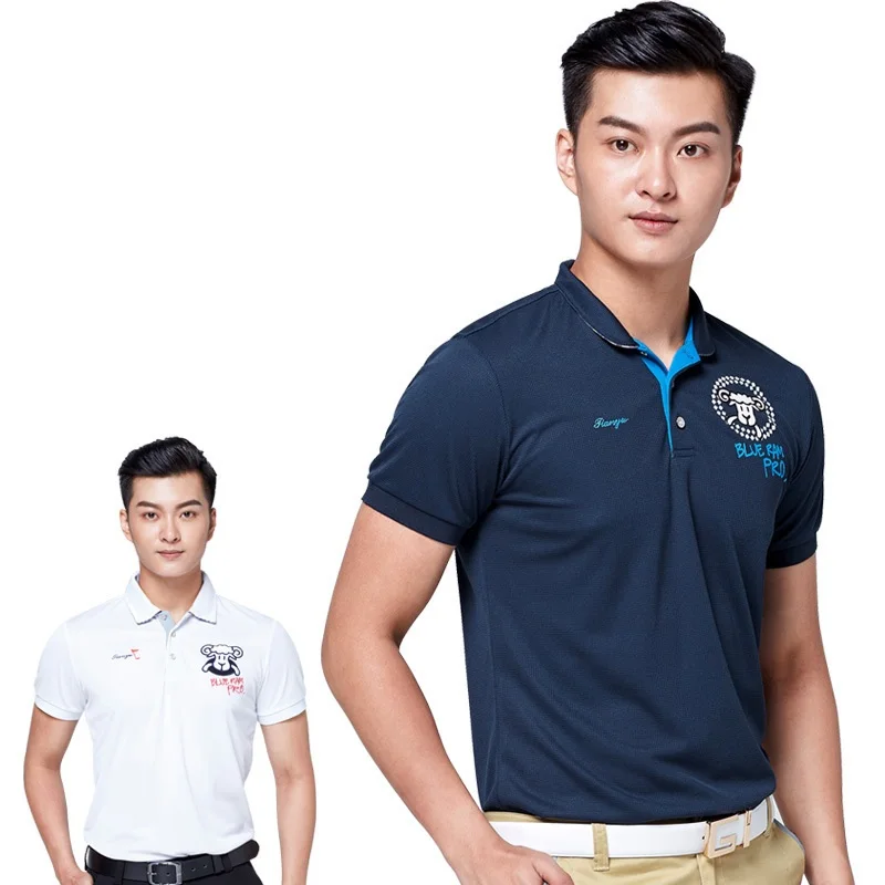 Мужская футболка для гольфа Повседневная с коротким рукавом и пуговицами