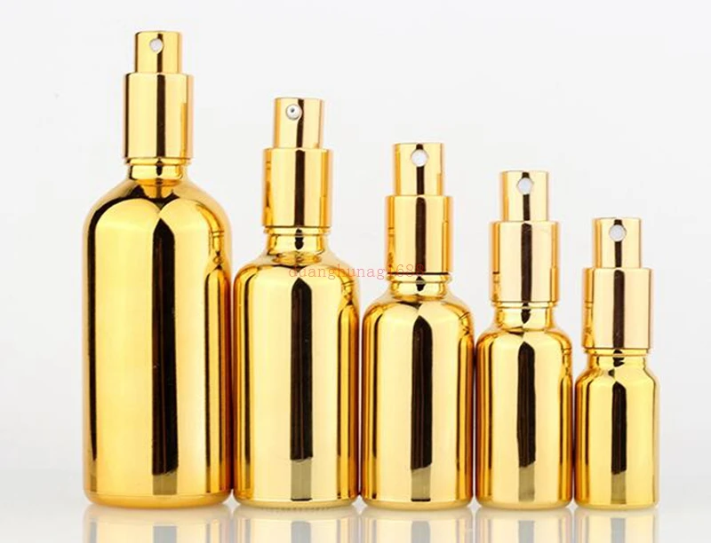 

Electro-aluminum spray electroplating gold glass bottle High-grade essential oil bottle 20-50 ml#1132