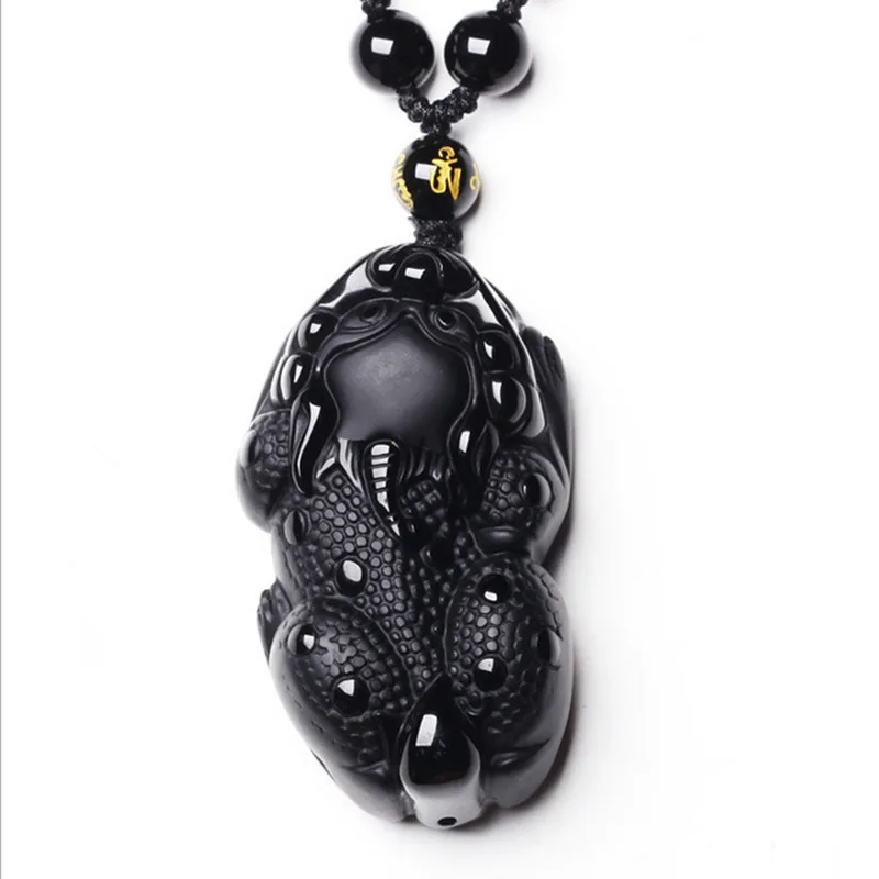 Прямая поставка высококачественный кулон из натурального обсидиана подвеска PIXIU