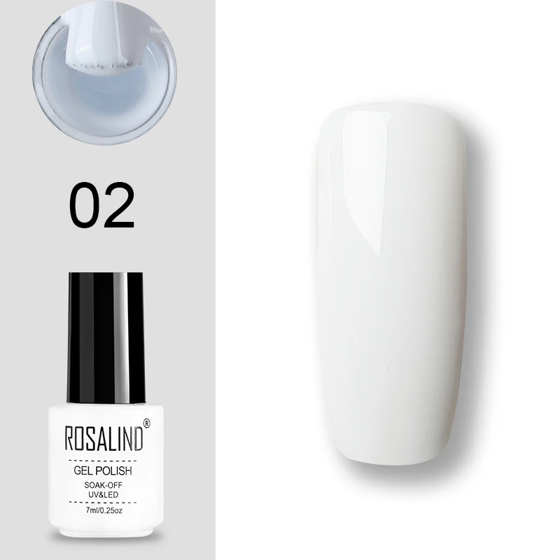 02 ROSALIND набор гель-лаков UV Vernis полуперманентный праймер верхнее покрытие 7 мл полигель-лак для маникюра - Цвет: 02