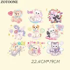 ZOTOONE 9 шт. милый кот нашивка единорога для одежды средства ухода за кожей DIY Переводные железные Термальность для наклейки футболка с аппликацией и вышивкой D
