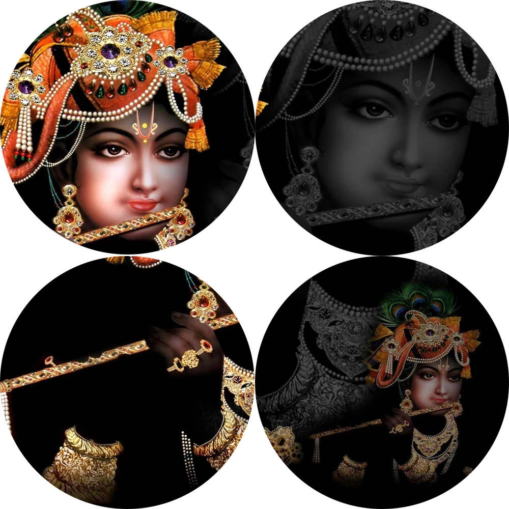 Печать Искусство Sri Krishna холст живопись на стене классические индийские боги настенные плакаты и принты Куадрос картины для гостиной