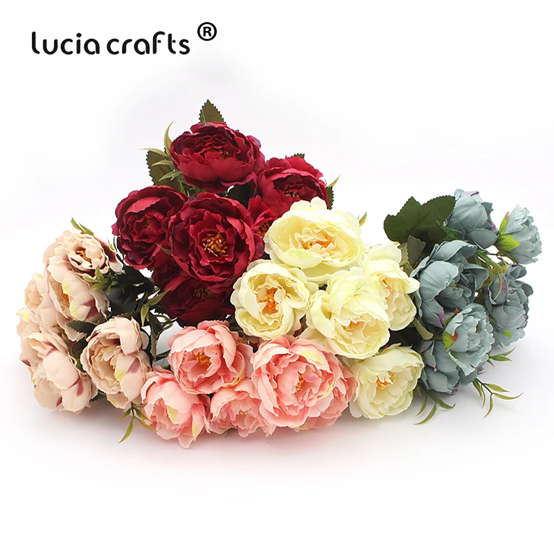 Букет из 8 искусственных цветов Lucia crafts Свадебный пионов вечерние украшения для