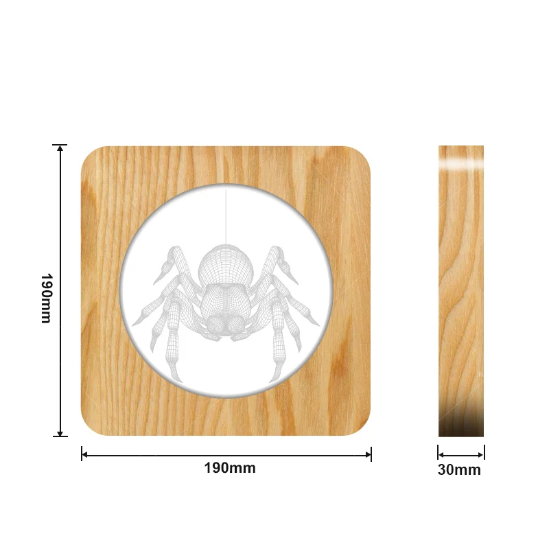 The spider design Wooden acrylic lights warm white Practical gifts Christmas Halloween costumes Home decoration | Лампы и освещение