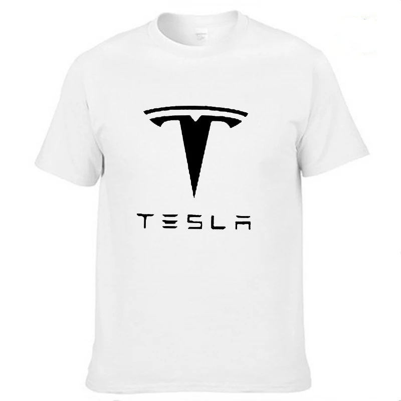 Мужская футболка с коротким рукавом и логотипом Tesla Car, летняя повседневная мужская однотонная хлопковая футболка, модная мужская одежда в стиле хип-хоп Harajuku - Цвет: 801