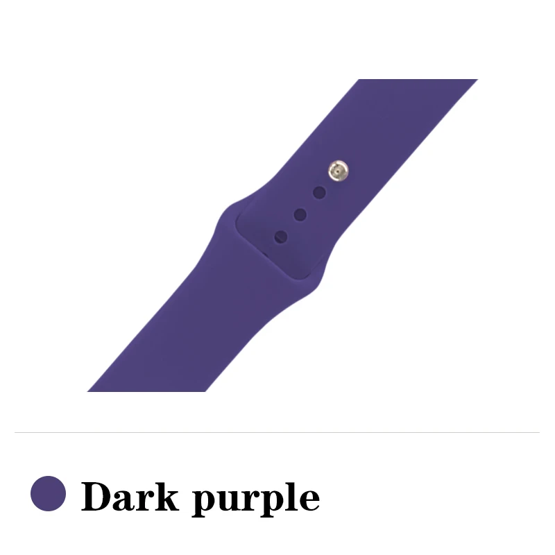 Dark purple Ремешок для Apple Watch Band 4 3 Iwatch Band 42 мм 38 мм 44 мм 40 мм силиконовый ремешок для часов оранжевые браслеты для девочек и женщин - Цвет ремешка: Dark purple