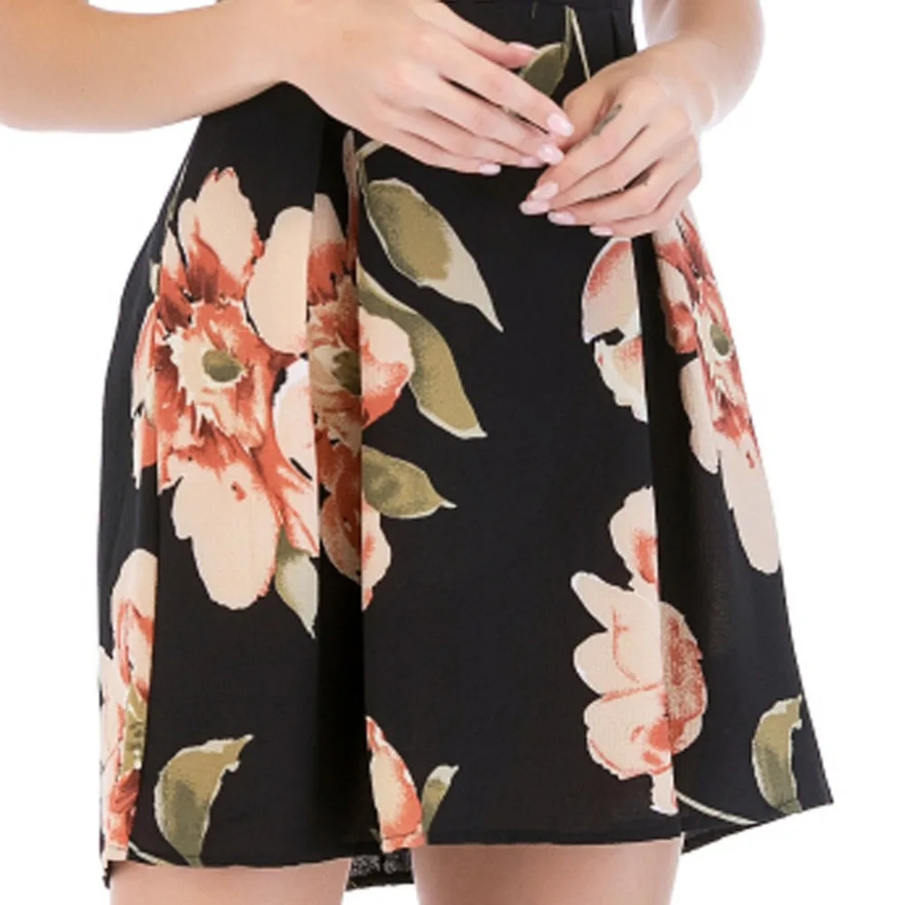 2019 Летний комбинезон для женщин сексуальный короткий полиэстер Винтаж с