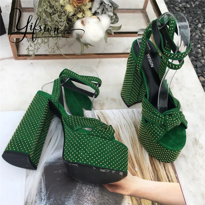 OLOME/Новинка Модные женские летние босоножки Цвет зеленый красный пикантные