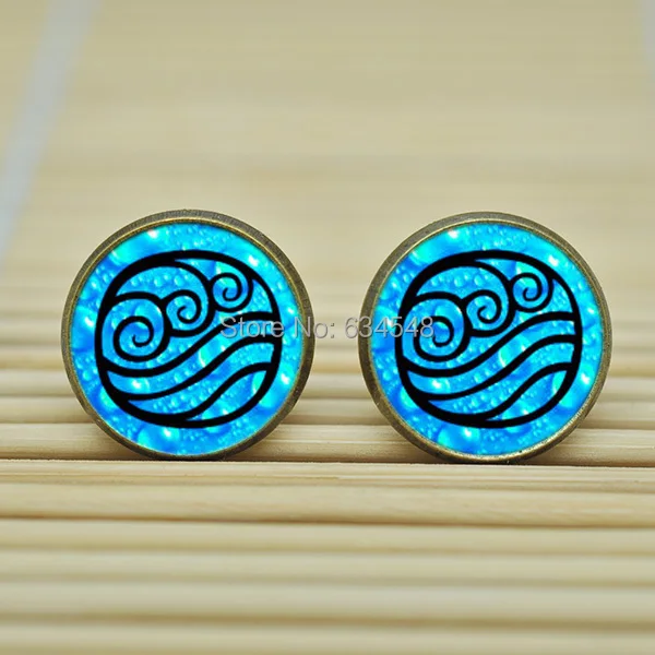 1 пара аватар последний маг воздуха племя воды серьги стекло кабошон B3692 |