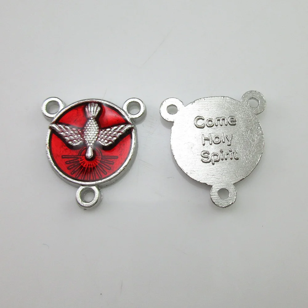 100 шт Красной эмалированной католической медали Святого Духа подтверждения