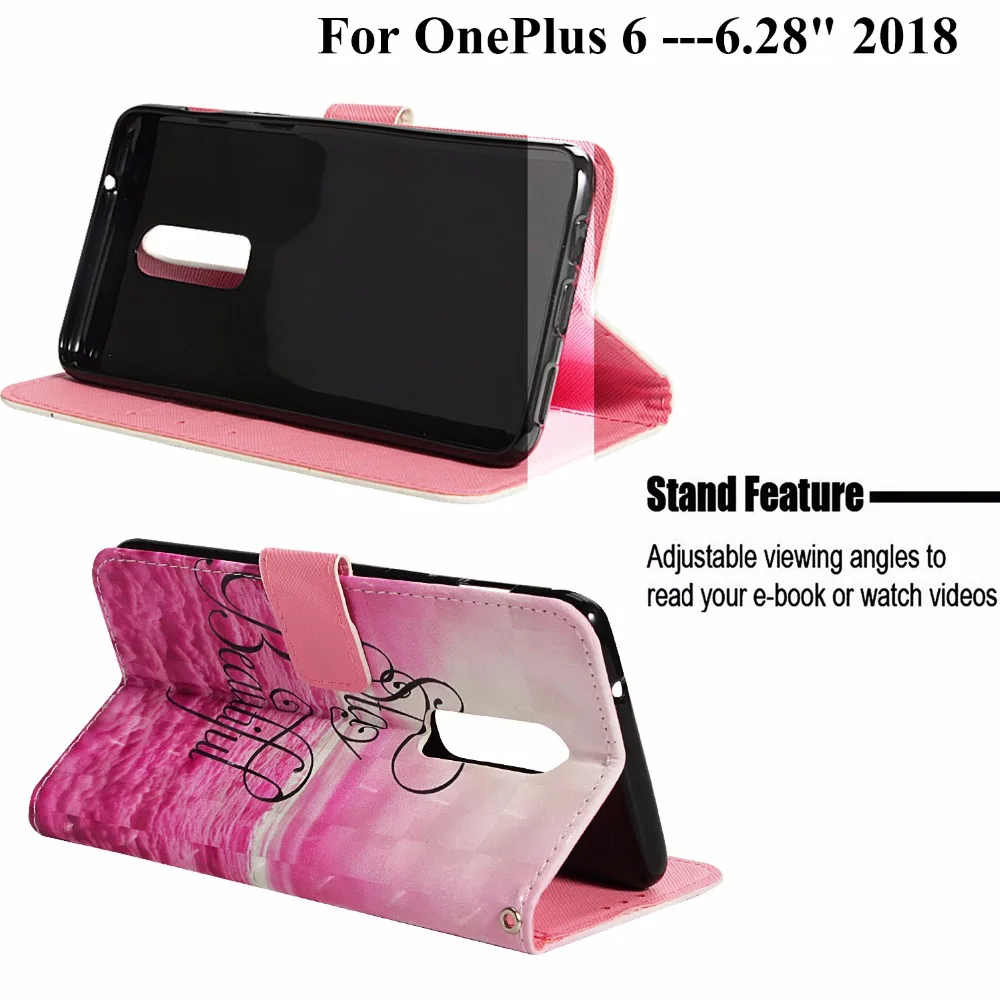 Для oneplus 6 One plus 5 т oneplus 5/5 OP5 флип ювелирное кожаный чехол-1 шт.+ 6 1+ 5 1+ 5 T 3D(полиуретан) с рисунком чехол-кошелек для телефона в OP6 A6000 сумка