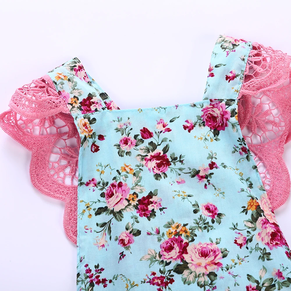 SOSOCOER/Боди для малышей Детский комбинезон с кружевом и цветочным рисунком боди