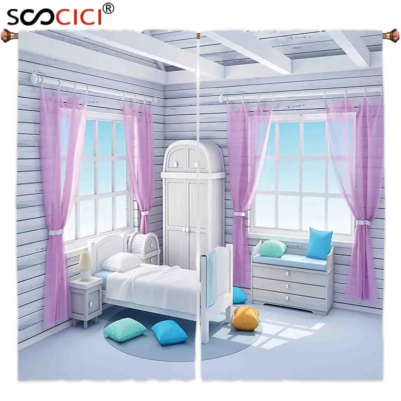 Оконные шторы 2 панели фантастический декор мечтательная спальня в деревянном