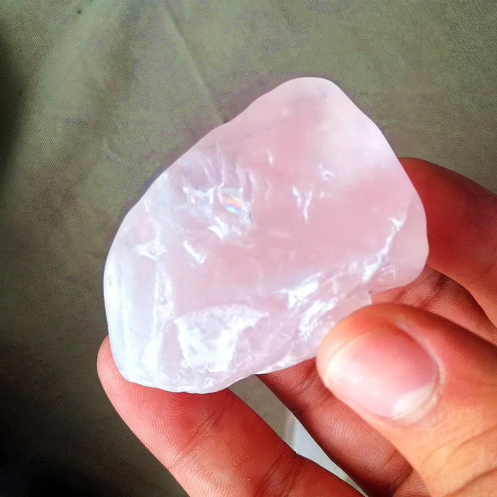 

1pcs natural pink rose quartz crystals stone reiki healing stones and crystals garden decorative for gift sale