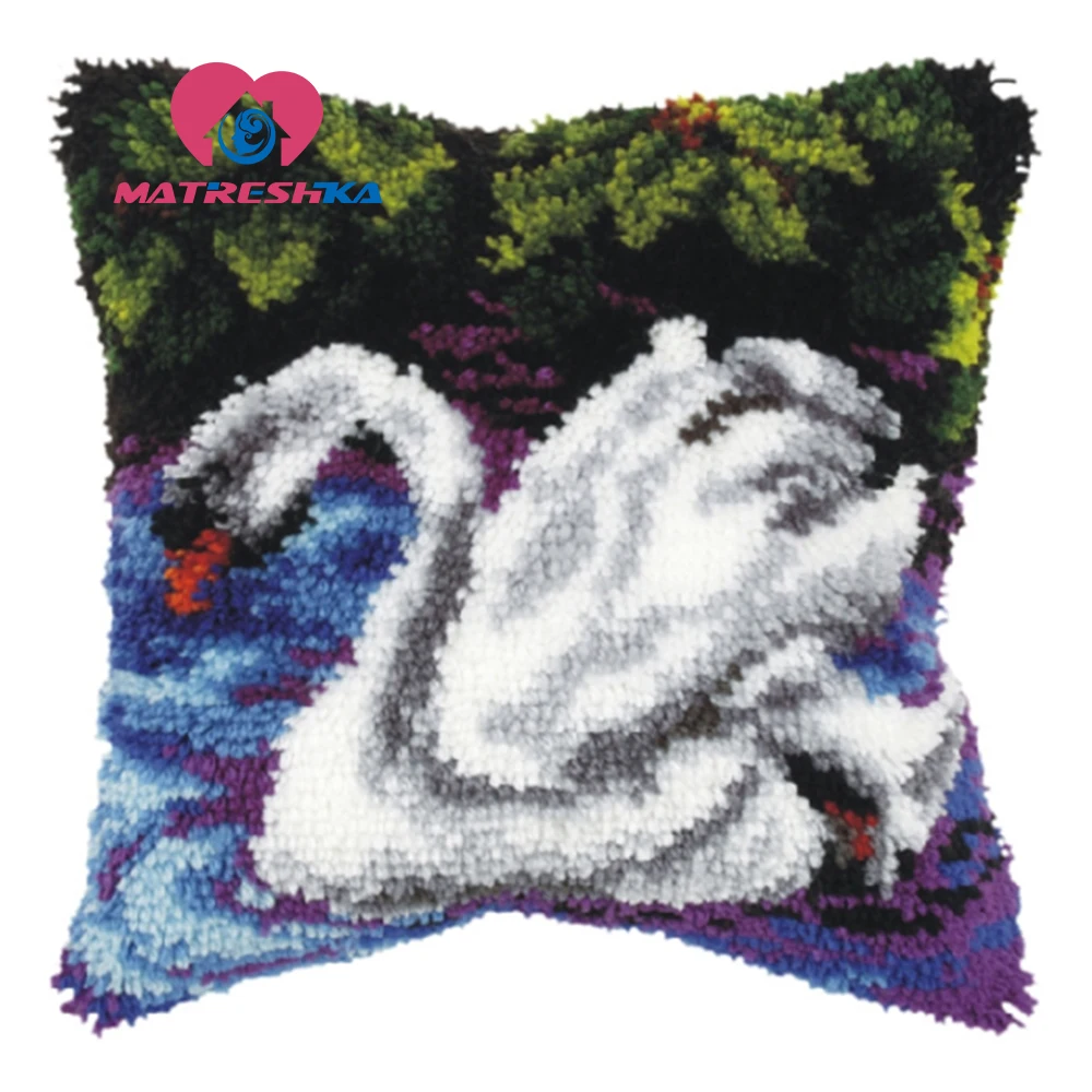 Фоамиран для рукоделия вышивка подушка крестиком ковер Лебедь Сделай Сам