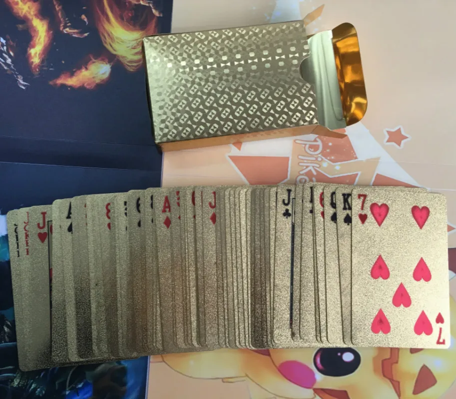 Набор для покера с золотой фотофольгой Волшебная карта пластиковая Фольга