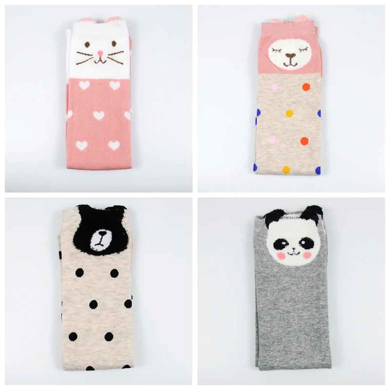 14 стилей Колготки с рисунками милые детские чулки животными для девочек теплые
