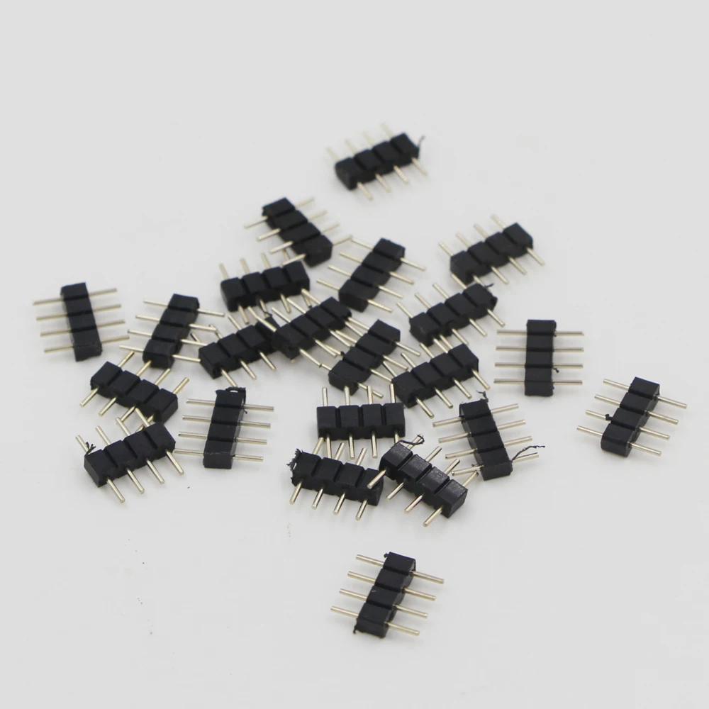 20 шт./лот solderless 4 pin RGB клеммы иголки мужской тип Двойная маленькая часть 3528 5050