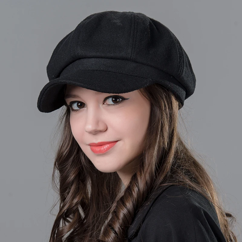 Винтажная модная шерстяная Женская кепка, восьмиугольная кепка, Laday girl Newsboy Virsor, кепка, берет шляпа художника 25