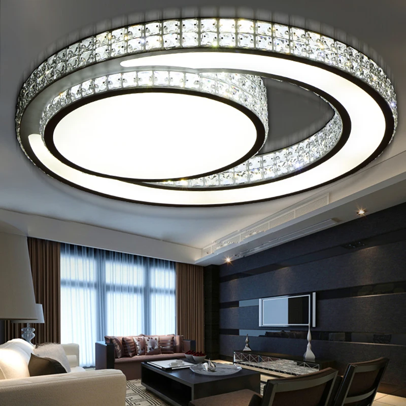 modern ceiling lights moon crystal luminaire plafonnier fixture lighting bedroom american lamp | Лампы и освещение