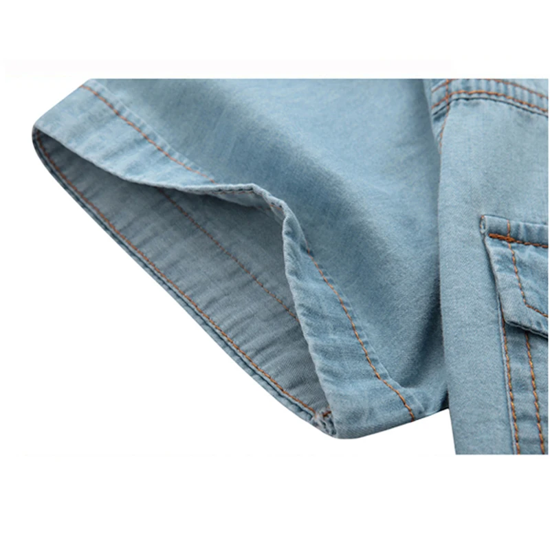 The New Men Denim Shirt Summer Style Short Sleeve Casual Slim Fit Cotton Male Social Fashionable NCX-144 | Мужская одежда