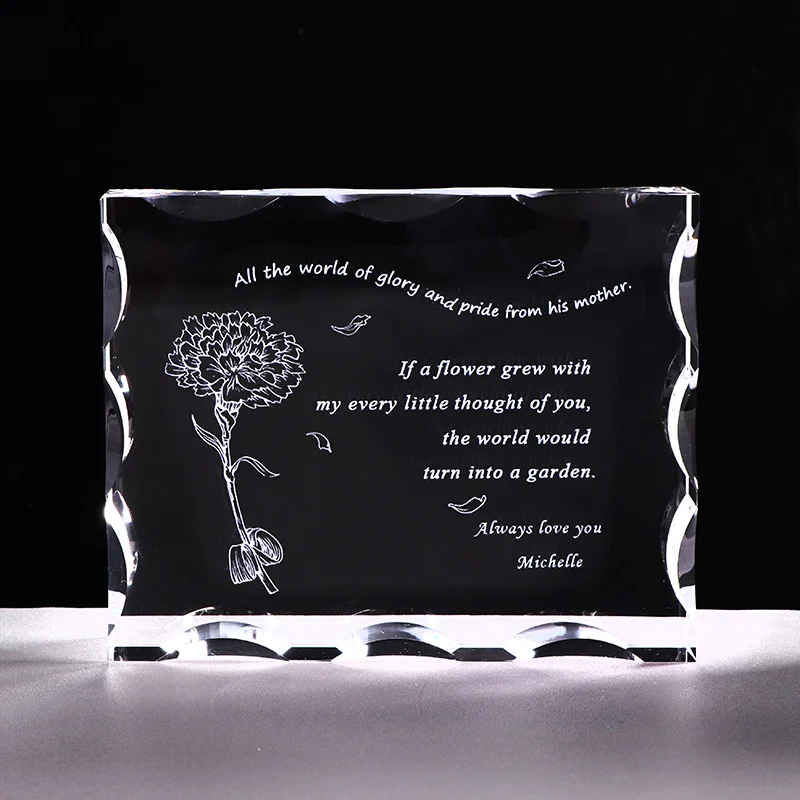 Gift for mom Индивидуальный подарок для папы персонализированный кристалл письмо рамка лазерная гравировка подарок на день рождения для папы отца подарки сувениры - Цвет: Gift for mom