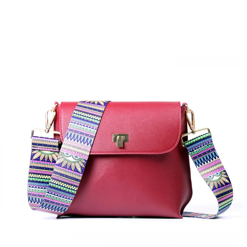 DAUNAVIA бренд Сумки для женщи Дамские PU искусственной кожи плеча Сумки Crossbody Для женщин Курьерские сумки с красочными ремень Сумки сумка женская сумка женская через плечо сумка для женщин сумка женская - Цвет: red4