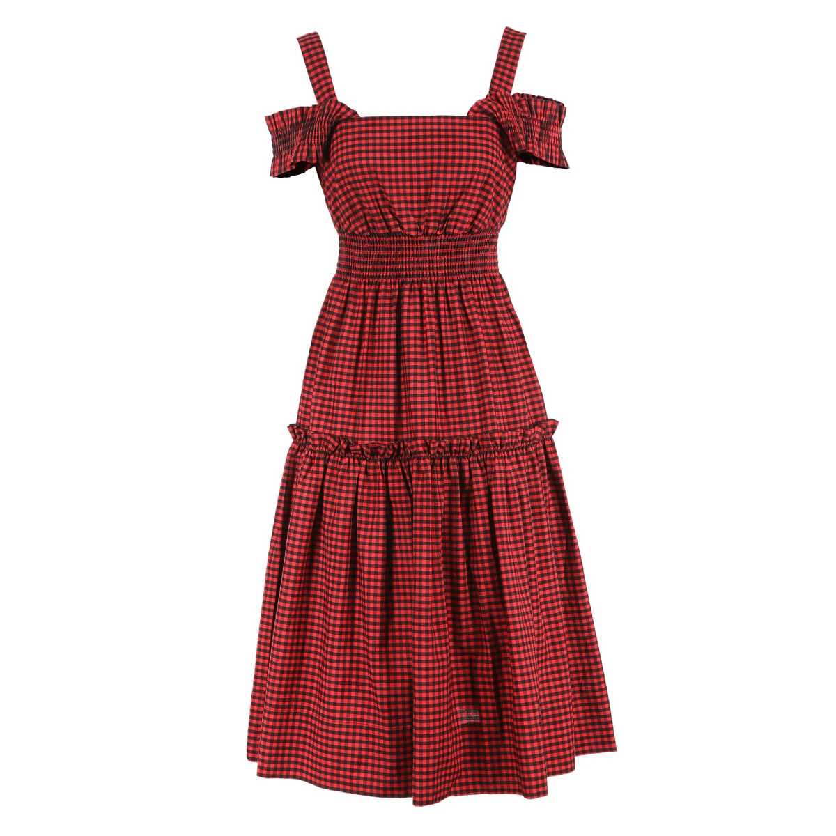 Vero Moda Весна и лето новый пояс клетчатое платье женщин | 31827A574 Женская одежда