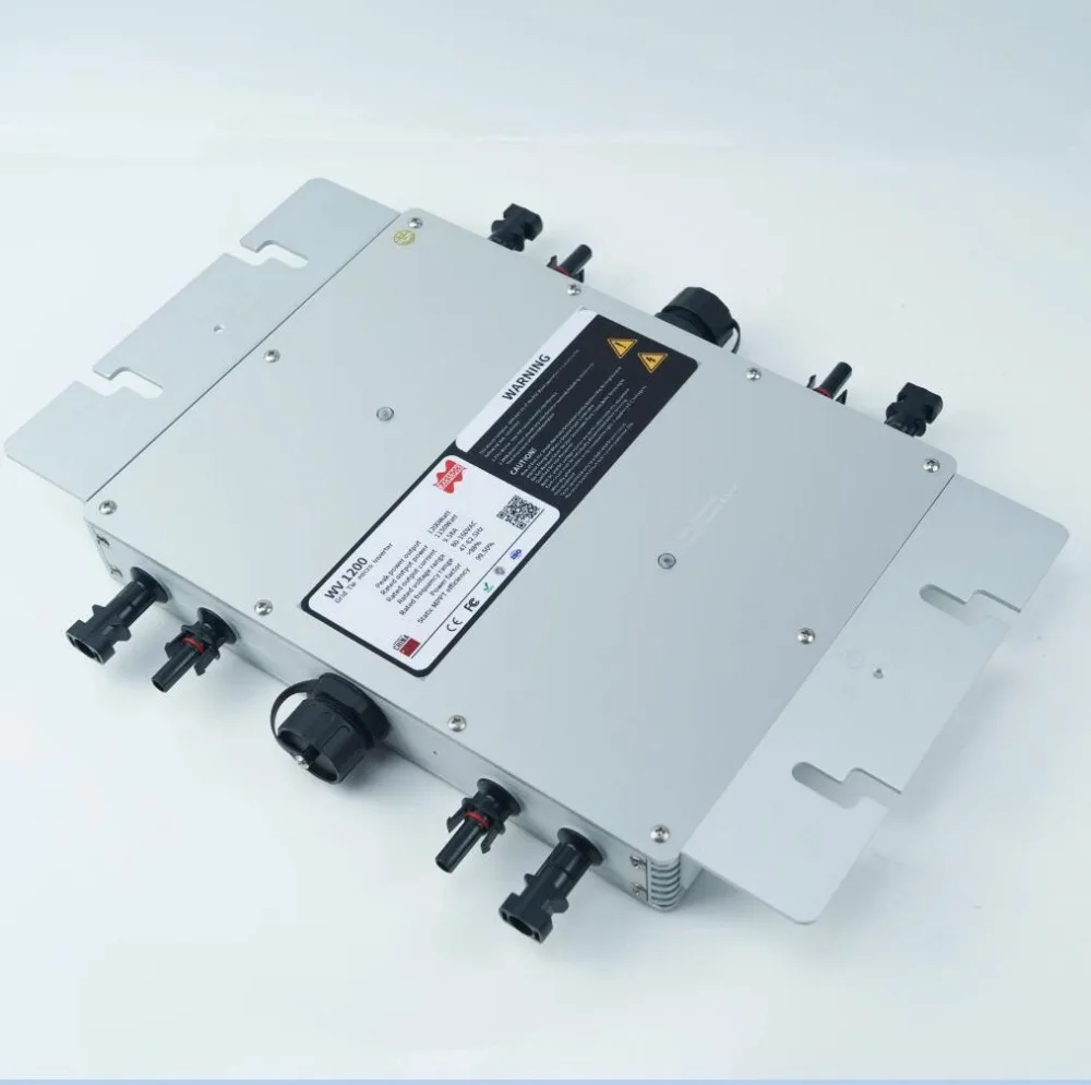 Водонепроницаемый IP65 MPPT 1200W умный сетевой солнечный инвертор DC 22-50V до 80-160VAC или 180-260VAC, 50 hz/60 hz, макс для панелей 1400W