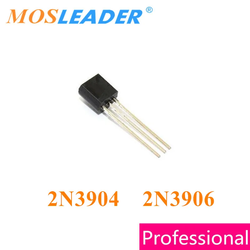 Mosleader 2N3904 2N3906 TO92 1000 шт NPN 0.2A 50 в PNP высокое качество|Запасные части| |
