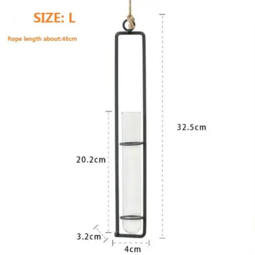 Креативная короткая подвесная прозрачная стеклянная ваза для цветов контейнер