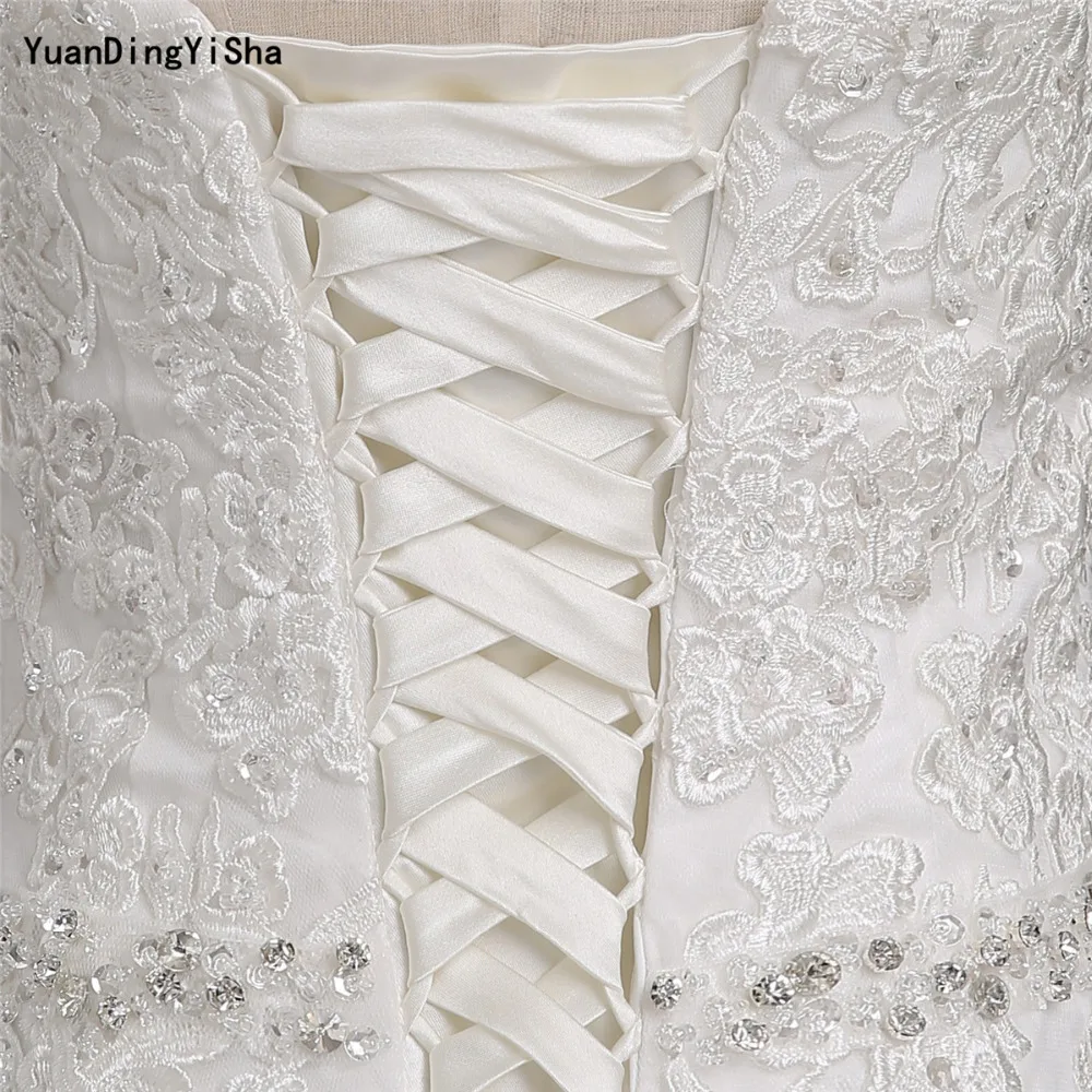 Реальные фотографии Милая Русалка свадебное платье 2017 Кружево аппликации Vestido де