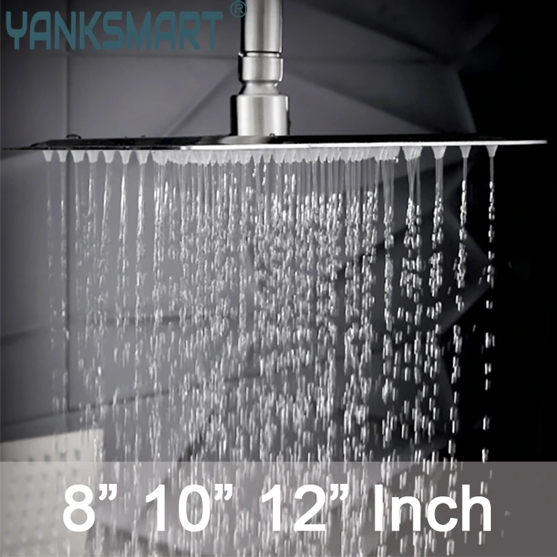 

Brushed nickel and antique brass Hot Sale Square Rain Shower Head Wall Ceiling Mounted Top Over-head Shower Sprayer 8" 10" 12"