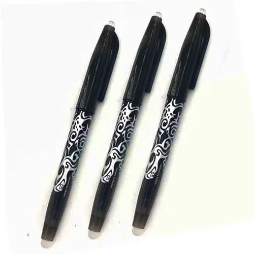 3PCS black 1 шт или 3 шт стираемая ручка стержень стираемая шариковая ручка ручки цветные чернила 0,5 мм шариковая ручка для школы офисные канцелярские принадлежности - Цвет: 3PCS black