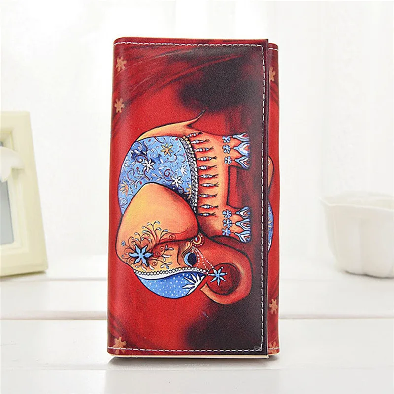 Женские кошельки женская сумка-кошелек для монет Длинный кошелек-клатч с принтом