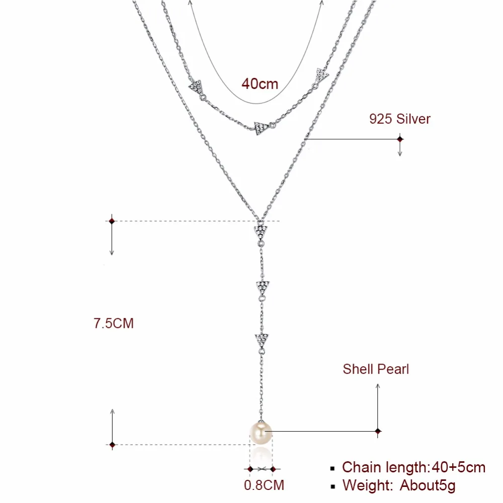 Цепочка с подвеской жемчугом 925|Ожерелья| |