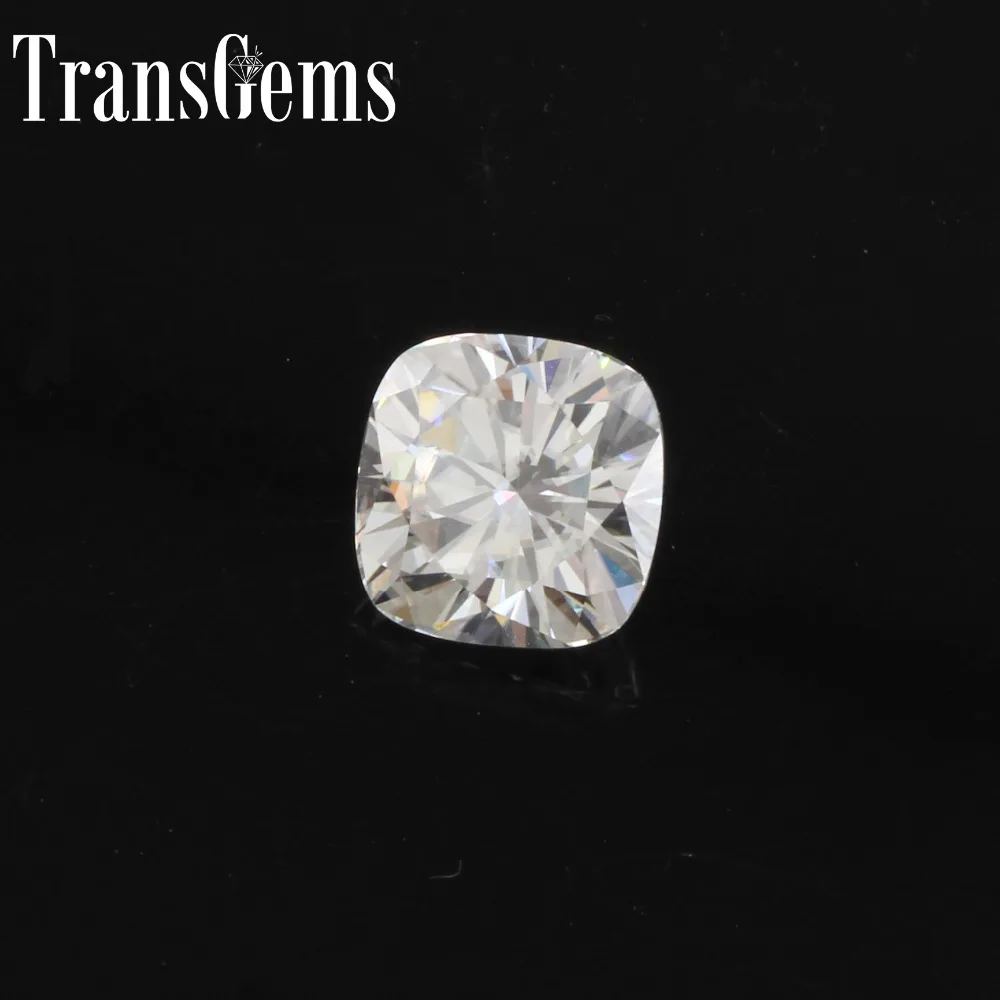TransGems 1 карат 6 мм * F цвет огранки подушки Муассанит Алмаз свободный камень как